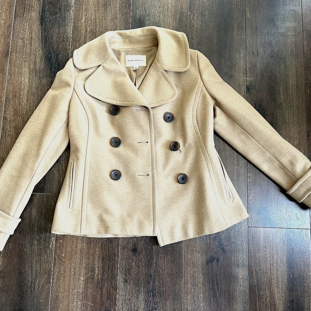 Banana Republic Wool Camel Pea Coat